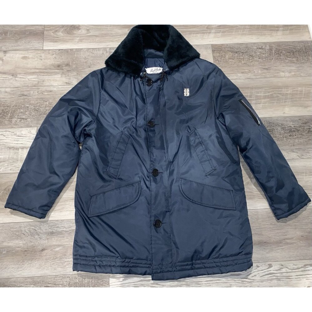 Vtg 80s Flight Jacket Mens Navy Bomber Jacket WPL 10881 Size Large